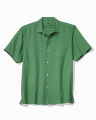 Harbor Luxe Silk Camp Shirt - Deep Grass Green