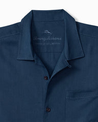 Harbor Luxe Silk Camp Shirt - Navy