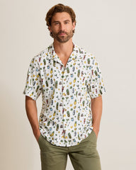 Coastal Ease Shake & Sip IslandZone Camp Shirt - Light Sanddollar