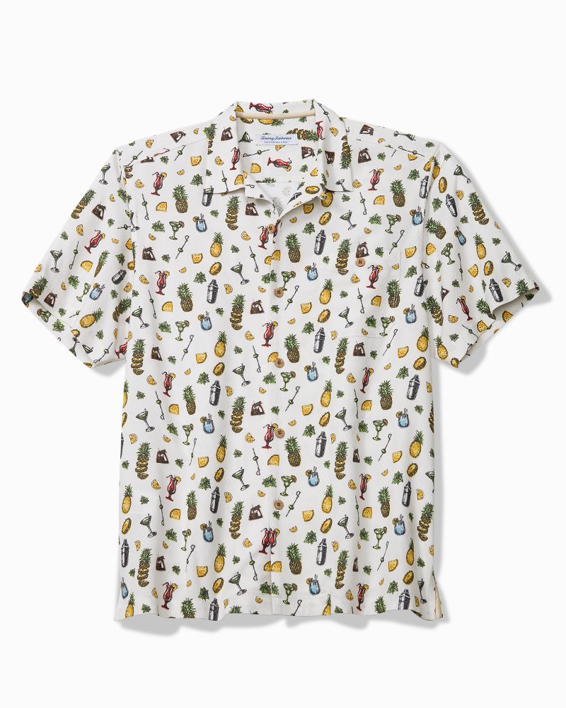 Coastal Ease Shake & Sip IslandZone Camp Shirt - Light Sanddollar
