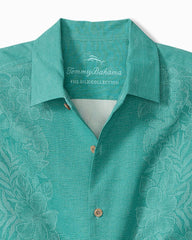Kona Luxe Border Silk Camp Shirt - Bristol Blue