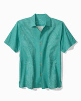 Kona Luxe Border Silk Camp Shirt - Bristol Blue