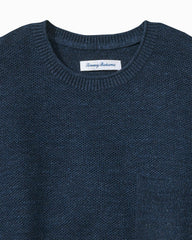 Salthill Pocket Cotton-Blend Crew Sweater - Insignia Blue Heather