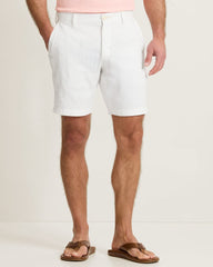 Beach Coast Stretch-Linen 7-Inch Shorts - White