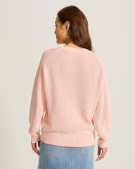 Salt & Sea Wash Wave V-Neck Sweater - Light Salmon