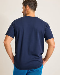 Big & Tall Textured Knit Reversible Crew Short-Sleeve Shirt - Blue