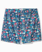 Big & Tall Woven Poplin Print Boxers - Navy