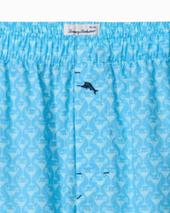 Big & Tall Woven Poplin Print Boxers - Blue Atoll