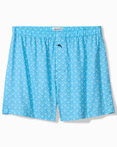 Big & Tall Woven Poplin Print Boxers - Blue Atoll