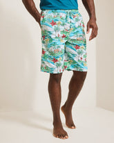 Big & Tall Woven Tropical Print Pajama Shorts - Big Sky Blue