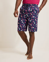 Big & Tall Woven Tropical Print Pajama Shorts - Peacoat Navy