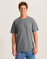 Big & Tall Reversible Interlock Short-Sleeve Top - Dark Grey Heather