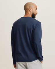 Big & Tall Solid Marlin Jersey Long-Sleeve T-Shirt - Deep Navy