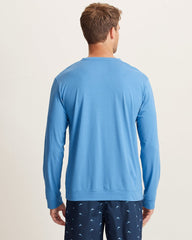 Big & Tall Solid Marlin Jersey Long-Sleeve T-Shirt - Med Blue