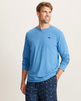 Big & Tall Solid Marlin Jersey Long-Sleeve T-Shirt - Med Blue