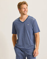 Big & Tall Jersey Short-Sleeve V-Neck T-Shirt - Stripe Blue