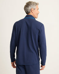 Big & Tall Textured Knit Reversible Half-Zip Sweatshirt - Navy