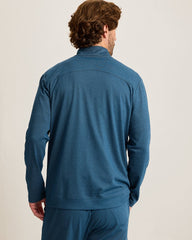 Big & Tall Piqué Long-Sleeve Quarter-Zip Sweatshirt - Navy