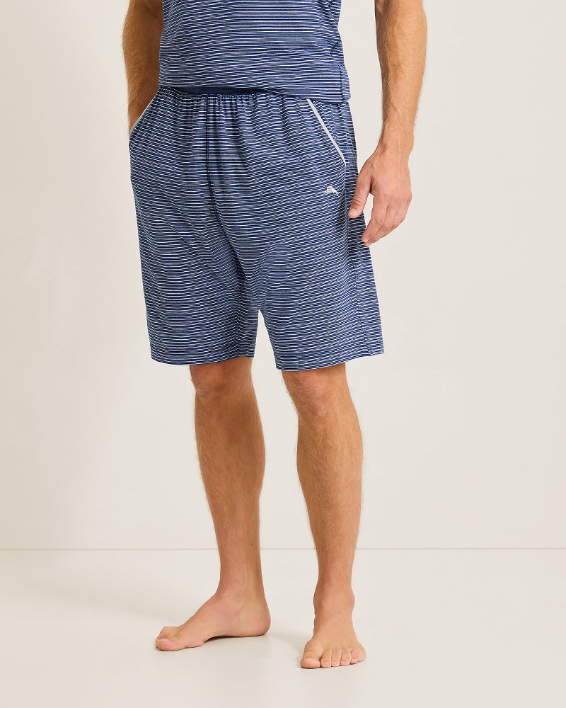Big & Tall Jersey Lounge Shorts - Stripe Blue
