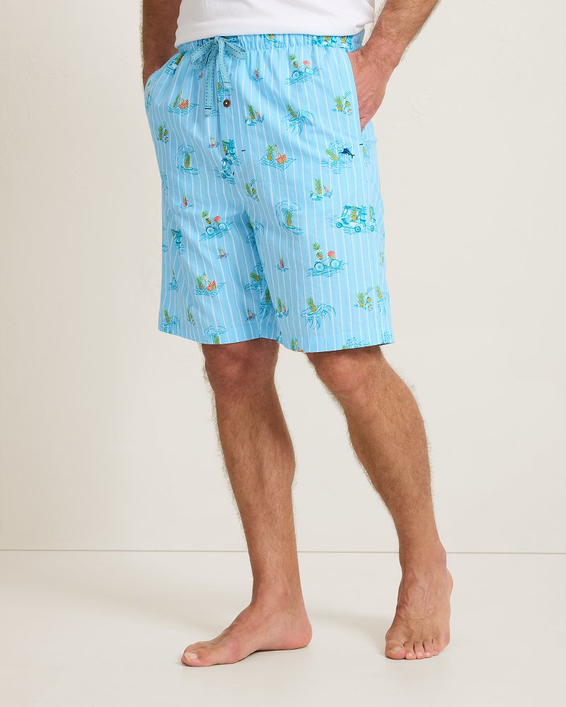 Big & Tall Seersucker Pajama Shorts - Dusty Teal