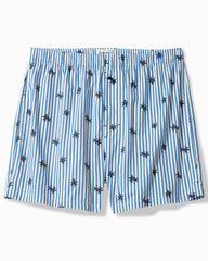 Big & Tall Woven Poplin Paradise Print Boxers - Blue Cabana