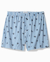 Woven Poplin Paradise Print Boxers - Blue Cabana