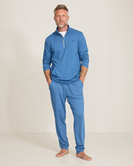 Big & Tall Piqué Joggers - Heathered Blue