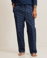 Big & Tall Woven Poplin Paradise Print Pants - True Navy
