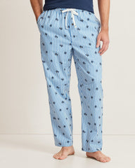 Woven Poplin Paradise Print Pants - Blue Cabana