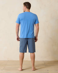 Short-Sleeve Shirt & Shorts Pajama Set - Kingdom Blue