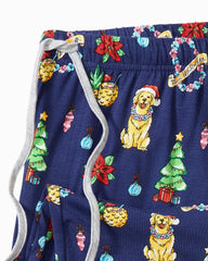 Big & Tall Holiday Dog Long Sleeve & Pants Pajama Set - Island Navy