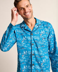 Woven Long Sleeve & Pants Pajama Set - Slate Teal