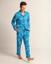 Woven Long Sleeve & Pants Pajama Set - Slate Teal