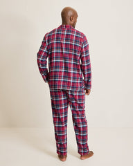 Big & Tall Flannel Long Sleeve & Pants Pajama Set - Beet Red