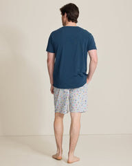 Jersey T-Shirt & Poplin Tropic Print Shorts Pajama Set - Silver Heather