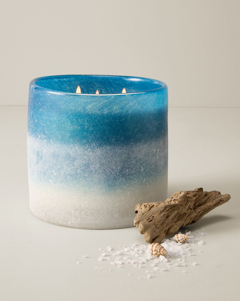 Sea Salt & Coastal Mist Frosted Glass 3-Wick 44-oz. Candle - Sea Salt