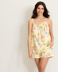 Lawn Tank Top & Boxers Pajama Set - Pale Yellow