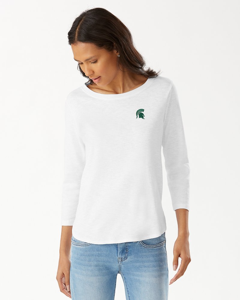 Collegiate Ashby Isles Rib 3/4-Sleeve T-Shirt - michigan_state