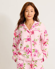 Woven Sateen Long-Sleeve Top & Pants Pajama Set - Chalk Pink