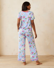 Short Sleeve & Pants Pajama Set - Crystal Blue