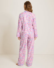Woven Long-Sleeve Top & Pants Pajama Set - Multicolor