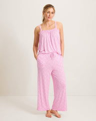 Jersey Tank Top & Cropped Pants Pajama Set - Raspberry Creamsicle