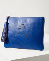 Tommy Bahama Perforated Leather Pouch - Blue