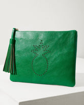 Tommy Bahama Perforated Leather Pouch - Green