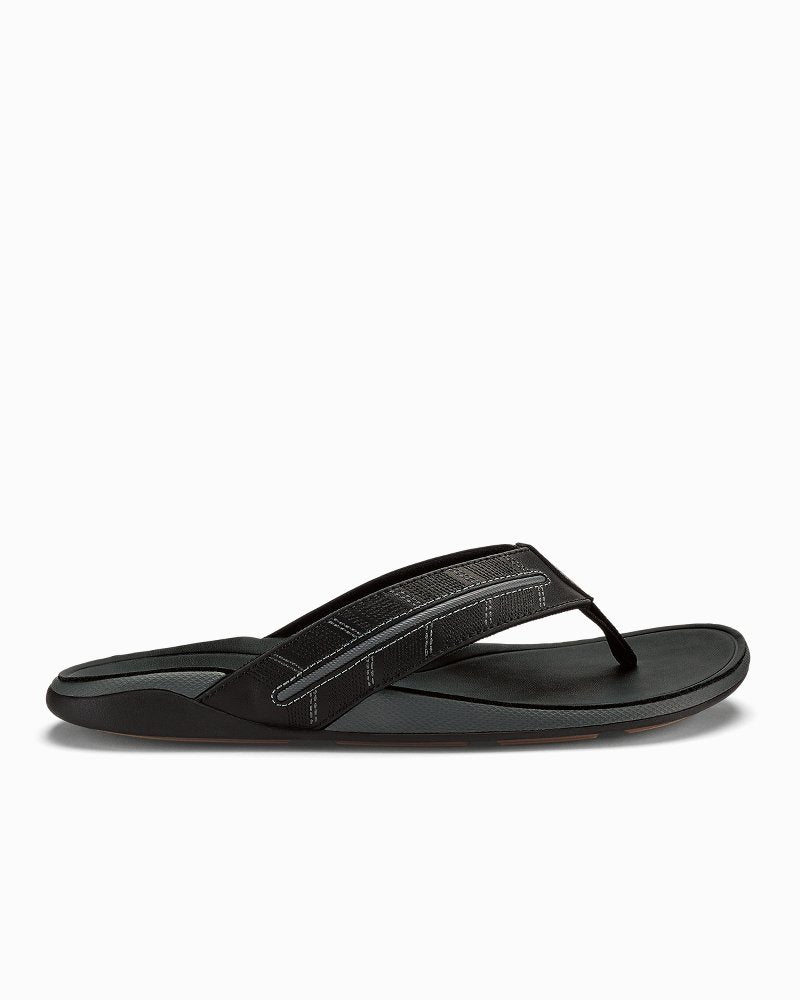 Men's OluKai Tuahine Palm Sandals - Lava Rock