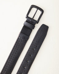 Cushion-Back Perforated Belt - Black