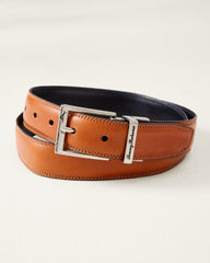 Big &amp; Tall Reversible Leather Belt - Navy/Tan