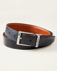 Big &amp; Tall Reversible Leather Belt - Navy/Tan