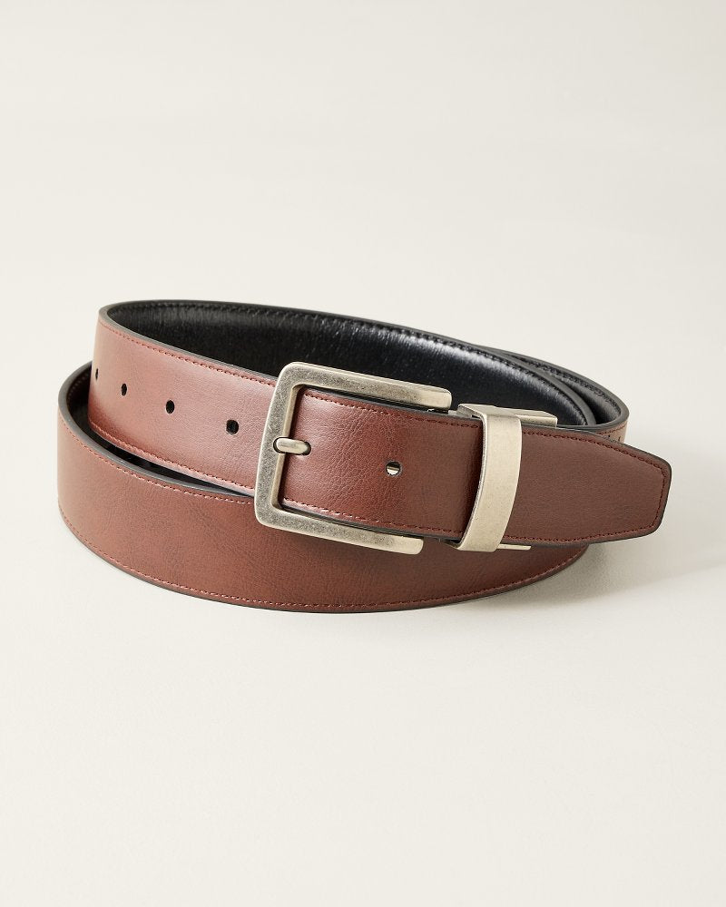 Big &amp; Tall Reversible Wide Feather-Edge Belt - Black/Brown