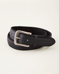 Big &amp; Tall Leather Perforated Belt - Black